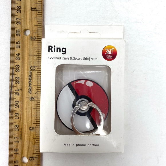 Poké Ball Phone Ring Holder Collapsible Kickstand - Picture 3 of 4